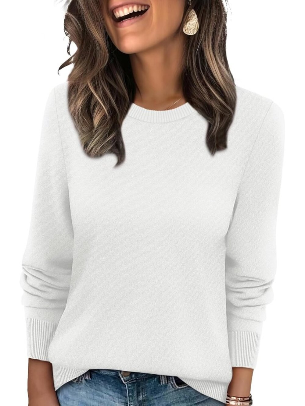 Cozy Lightweight Ribbed Knit Sweater for Women